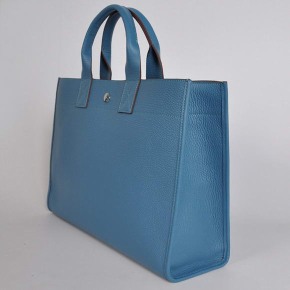 Hermes Briefcase 40CM Bag Clemence Leather Blue