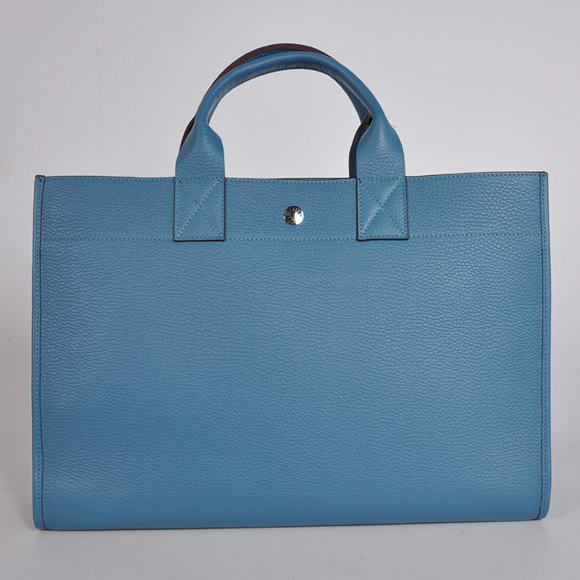Hermes Briefcase 40CM Bag Clemence Leather Blue