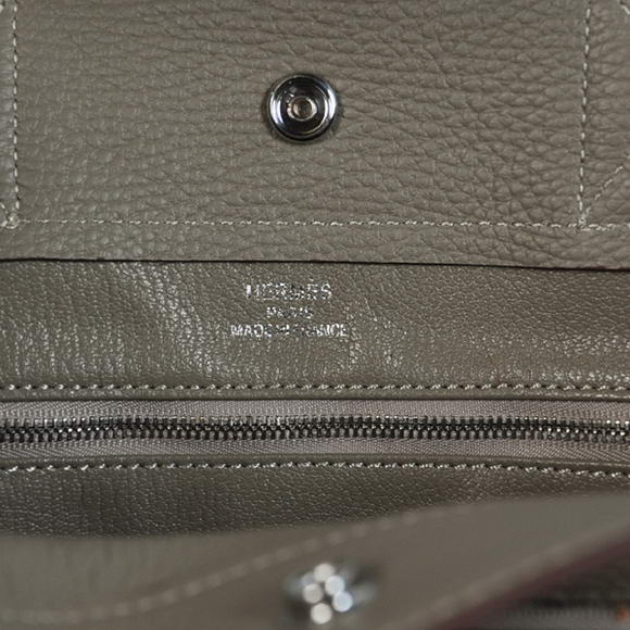 Hermes Briefcase 40CM Clemence Leather Bag Grey
