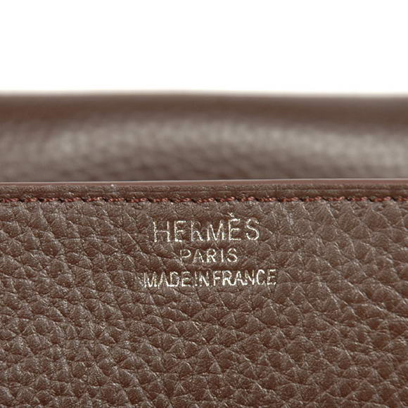 Hermes Steve 35CM Messenger Bag Clemence Leather Brown