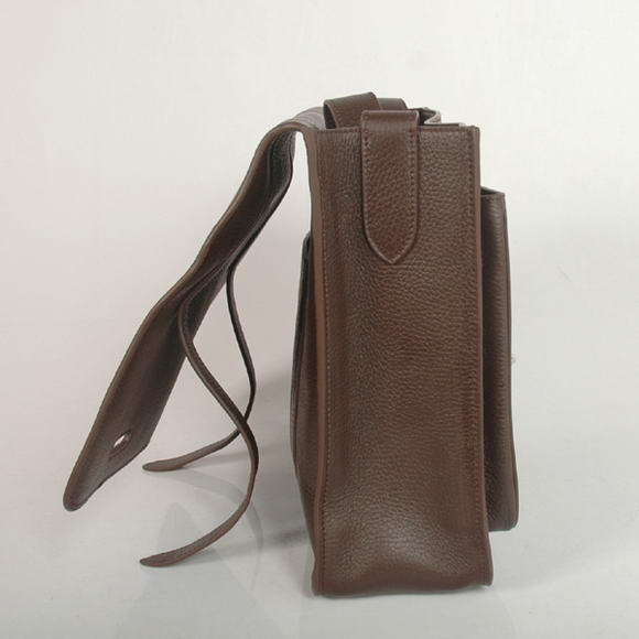 Hermes Steve 35CM Messenger Bag Clemence Leather Brown