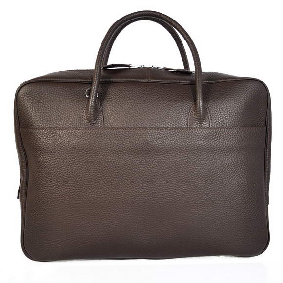 Hermes Steve 38CM Travel Bag Clemence Leather Brown