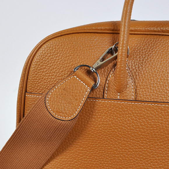 Hermes Steve 38CM Travel Bag Clemence Leather Camel