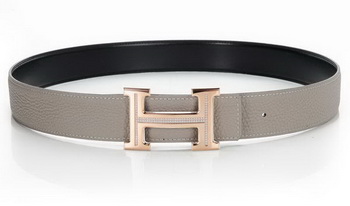 Hermes Belts Original Leather Diamond Everose Grey