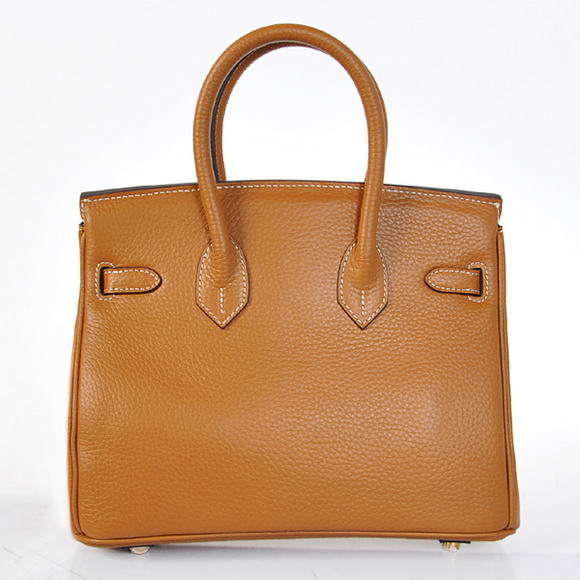 Hermes Birkin 25CM Tote Bags Togo Leather Camel Godlen