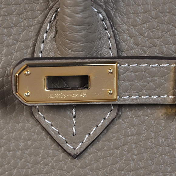 Hermes Birkin 25CM Tote Bags Togo Leather Dark Grey Godlen