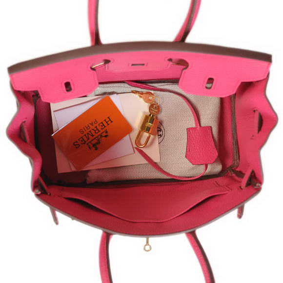 Hermes Birkin 25CM Tote Bags Togo Leather Peach Godlen