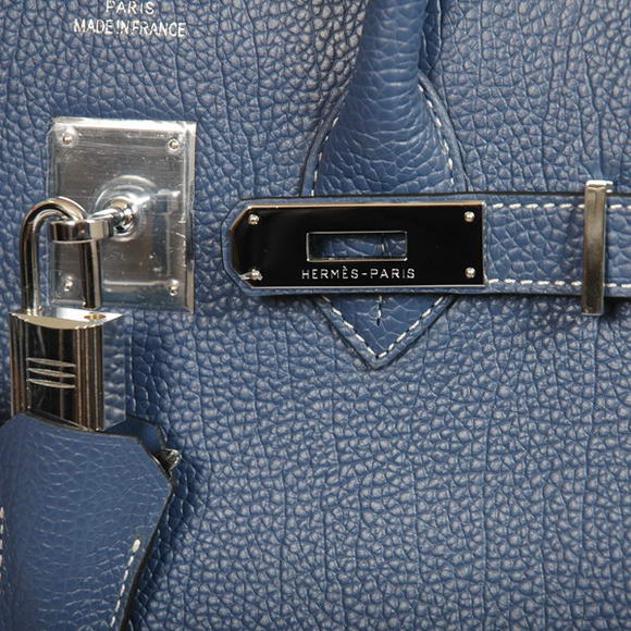 Hermes Birkin 30CM Tote Bags Smooth Togo Leather Dark Blue