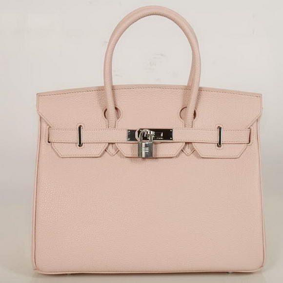 Hermes Birkin 30CM Tote Bags Smooth Togo Leather Pink