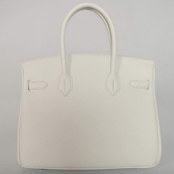 Hermes Birkin 30CM Tote Bags Smooth Togo Leather White