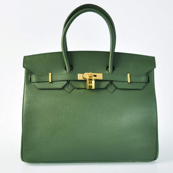 Hermes Birkin 35CM Tote Bags Togo Leather Amy Green Golden