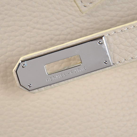 Hermes Birkin 35CM Tote Bags Togo Leather Beige Silver