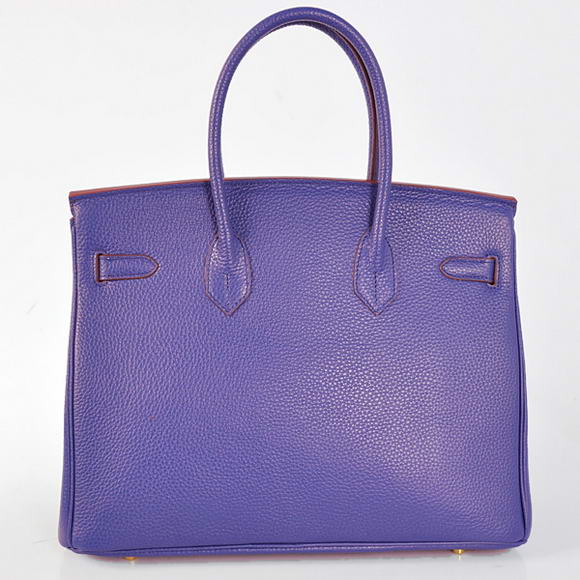 Hermes Birkin 35CM Tote Bags Togo Leather Blue Golden