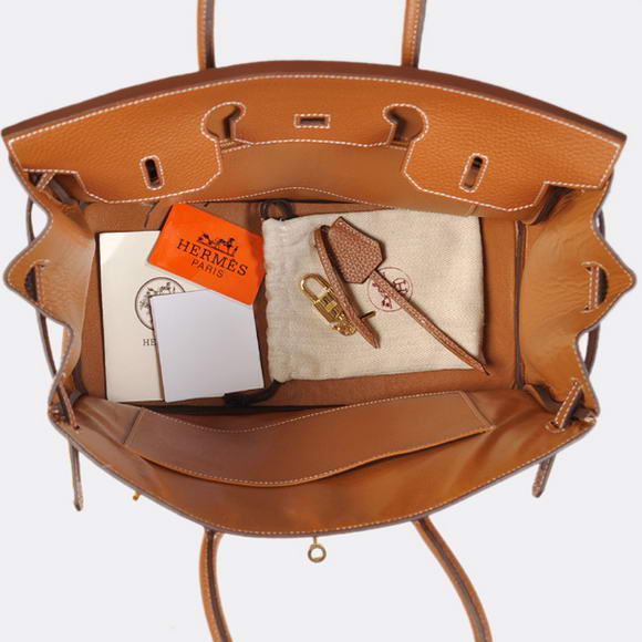 Hermes Birkin 35CM Tote Bags Togo Leather Dark Oceer Golden