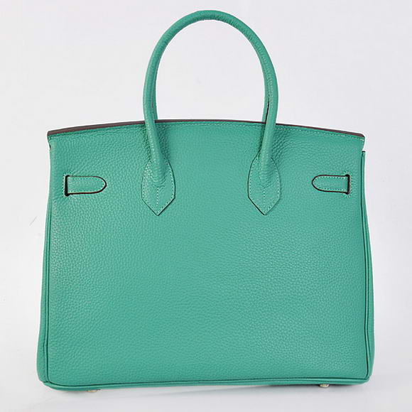 Hermes Birkin 35CM Tote Bags Togo Leather Green Silver