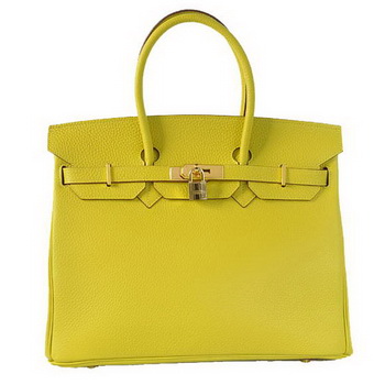 Hermes Birkin 35CM Tote Bags Togo Leather Lemon Golden