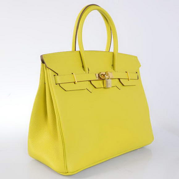 Hermes Birkin 35CM Tote Bags Togo Leather Lemon Golden