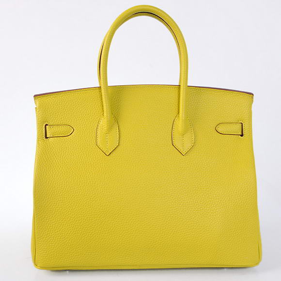 Hermes Birkin 35CM Tote Bags Togo Leather Lemon Silver