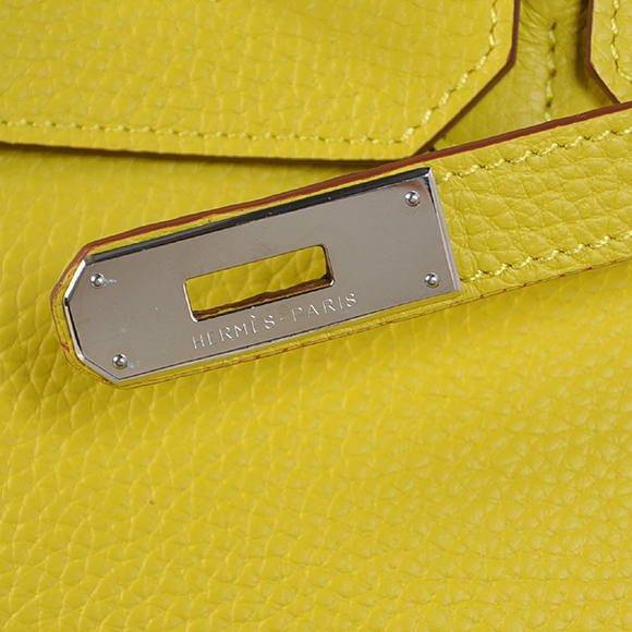 Hermes Birkin 35CM Tote Bags Togo Leather Lemon Silver