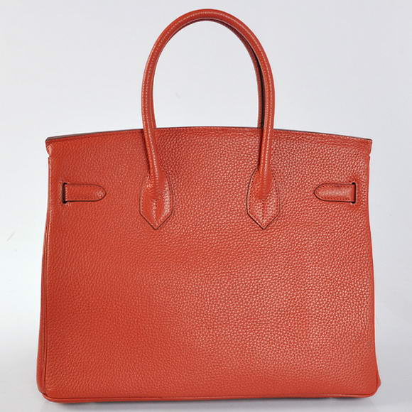 Hermes Birkin 35CM Tote Bags Togo Leather Mid Red Golden