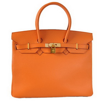 Hermes Birkin 35CM Tote Bags Togo Leather Orange Golden