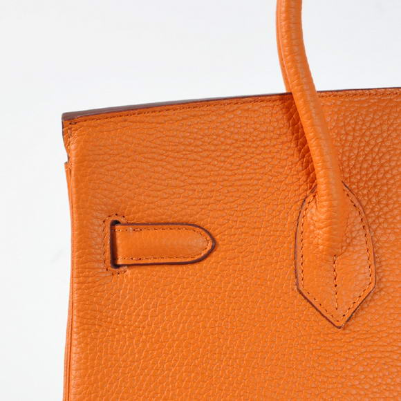Hermes Birkin 35CM Tote Bags Togo Leather Orange Golden