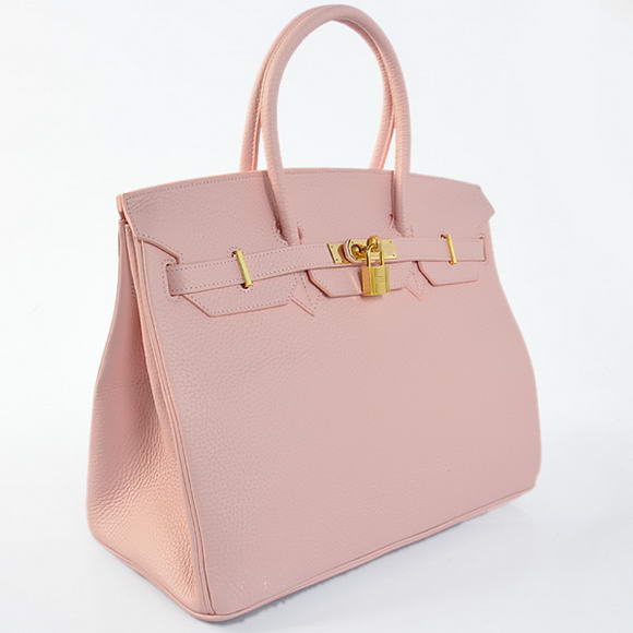 Hermes Birkin 35CM Tote Bags Togo Leather Pink Golden