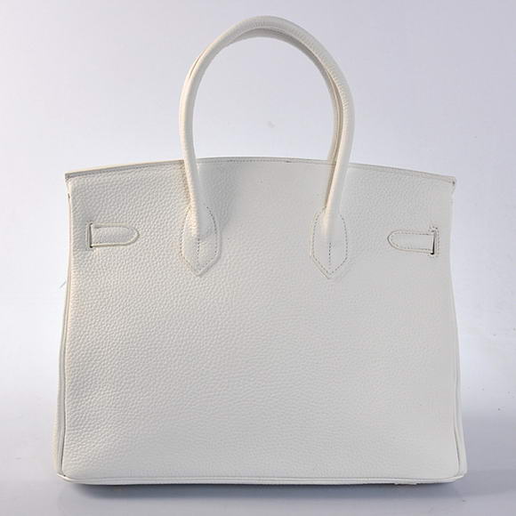 Hermes Birkin 35CM Tote Bags Togo Leather White Golden