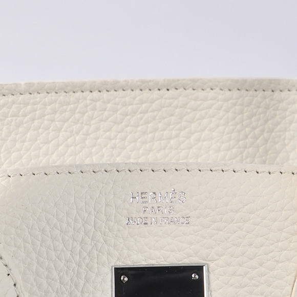 Hermes Birkin 35CM Tote Bags Togo Leather White Silver