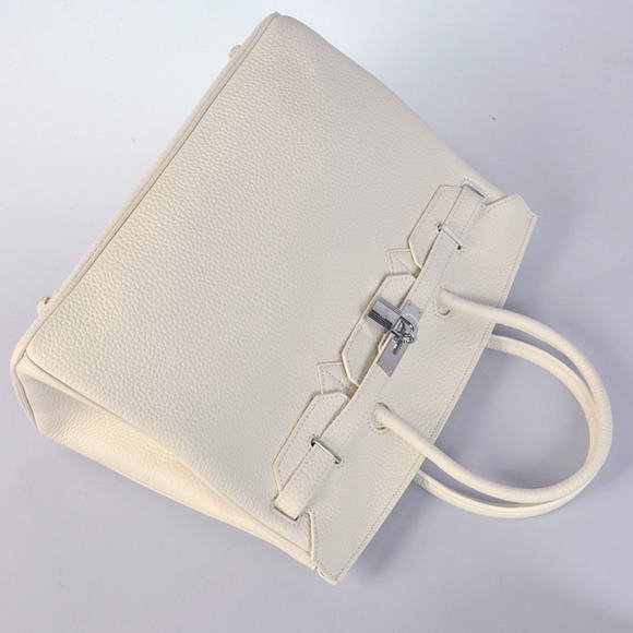 Hermes Birkin 35CM Tote Bags Togo Leather White Silver