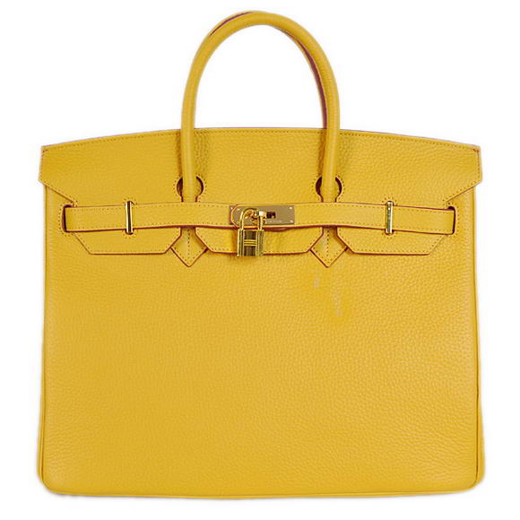 Hermes Birkin 35CM Tote Bags Togo Leather Yellow Golden
