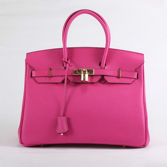 Hermes Birkin 35CM Smooth Leather Handbag 6089 Rose Golden