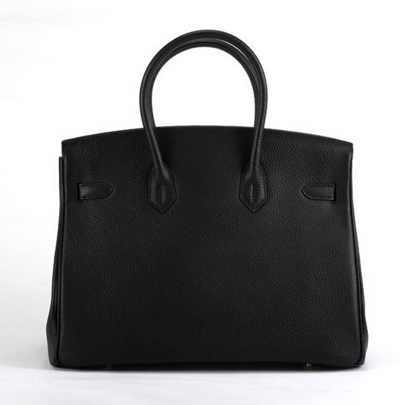 Hermes Birkin 35CM Togo Leather Handbag 6089 Black Golden
