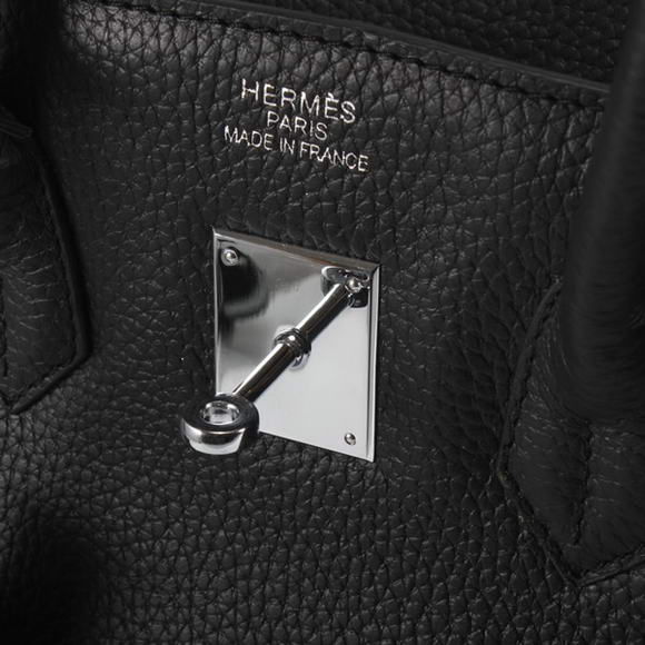 Hermes Birkin 35CM Togo Leather Handbag 6089 Black Silver