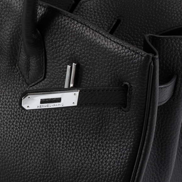 Hermes Birkin 35CM Togo Leather Handbag 6089 Black Silver