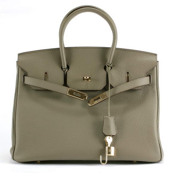 Hermes Birkin 35CM Togo Leather Handbag 6089 Dark Grey Golden