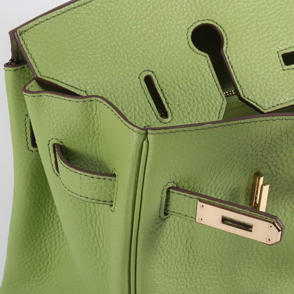 Hermes Birkin 35CM Togo Leather Handbag 6089 Green Golden