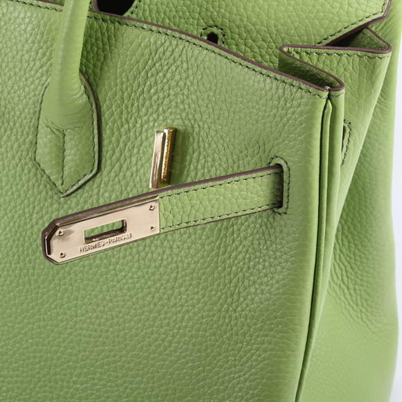 Hermes Birkin 35CM Togo Leather Handbag 6089 Green Golden
