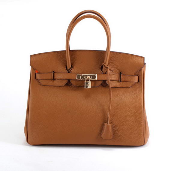 Hermes Birkin 35CM Togo Leather Handbag 6089 Light Coffee Golden
