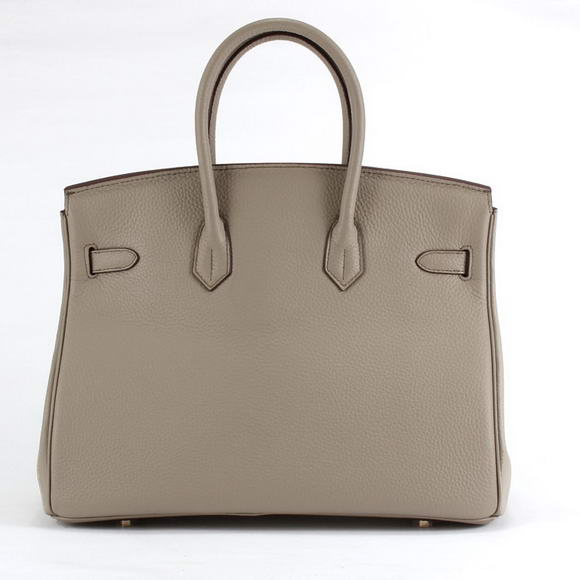 Hermes Birkin 35CM Togo Leather Handbag 6089 Light Grey Golden