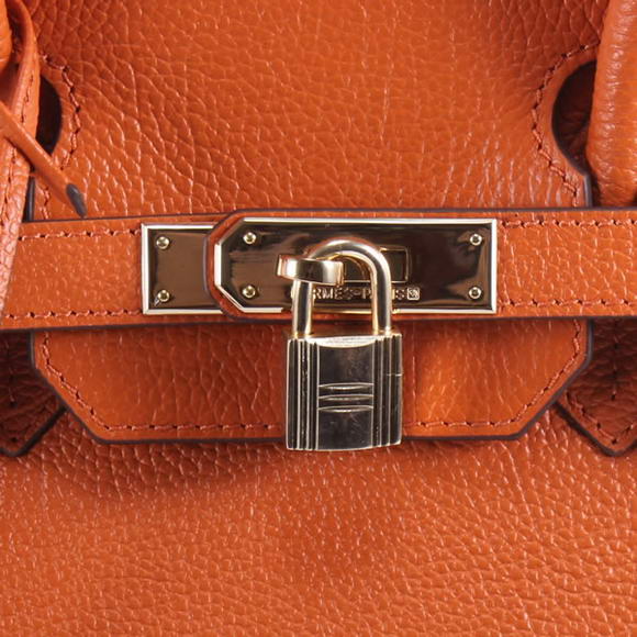 Hermes Birkin 35CM Togo Leather Handbag 6089 Orange Golden