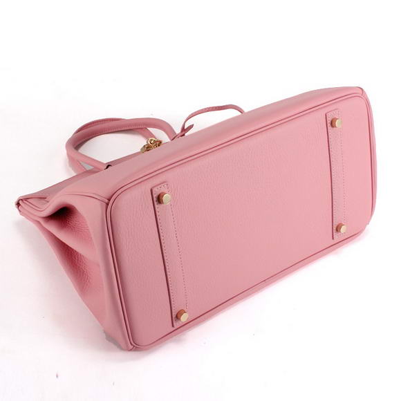 Hermes Birkin 35CM Togo Leather Handbag 6089 Pink Golden