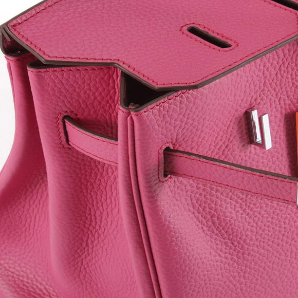 Hermes Birkin 35CM Togo Leather Handbag 6089 Rose Silver