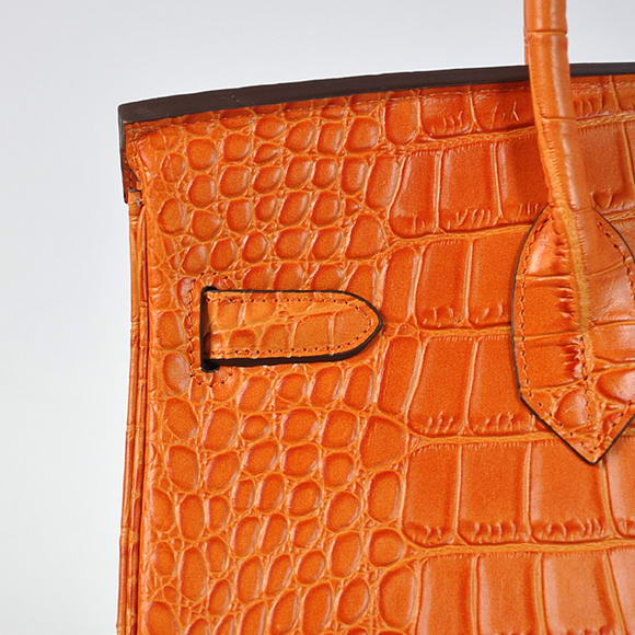 Hermes Birkin 35CM Tote Bags Crocodile Togo Leather Orange Golden