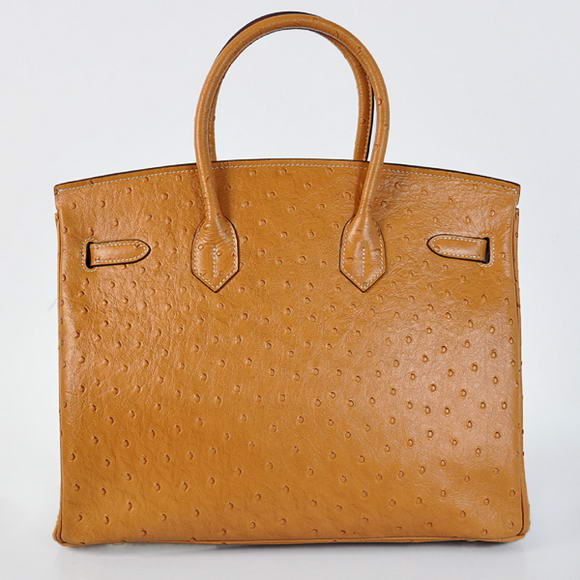 Hermes Birkin 35CM Tote Bags Ostrich Togo Leather Ocher Golden