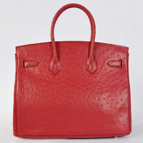 Hermes Birkin 35CM Tote Bags Ostrich Togo Leather Red Golden