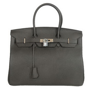 Hermes Birkin 35CM Tote Bags Smooth Togo Leather Black Silver