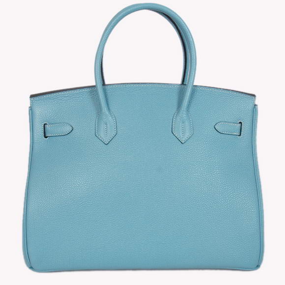 Hermes Birkin 35CM Tote Bags Smooth Togo Leather Light Blue Golden