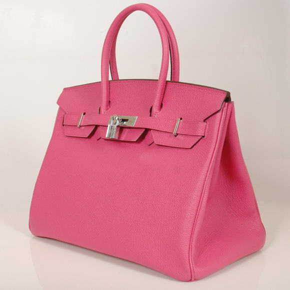 Hermes Birkin 35CM Tote Bags Smooth Togo Leather Peach Silver