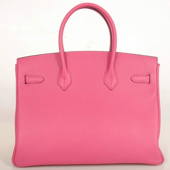 Hermes Birkin 35CM Tote Bags Smooth Togo Leather Peach Silver